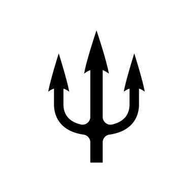 Mızrak tasviri. Neptün mızrağı. Logo, etiket, işaret, amblem, poster tasarımı. Vektör illüstrasyonu