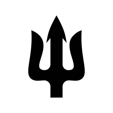 Mızrak tasviri. Neptün mızrağı. Logo, etiket, işaret, amblem, poster tasarımı. Vektör illüstrasyonu