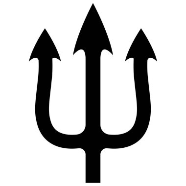 Mızrak tasviri. Neptün mızrağı. Logo, etiket, işaret, amblem, poster tasarımı. Vektör illüstrasyonu