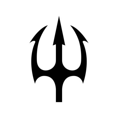 Mızrak tasviri. Neptün mızrağı. Logo, etiket, işaret, amblem, poster tasarımı. Vektör illüstrasyonu