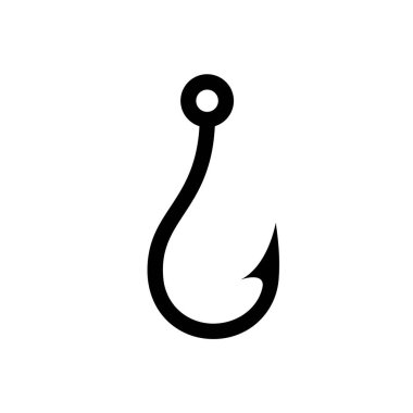 Balık oltası tasviri. Logo, etiket, imza, poster, t-shirt için tasarım ögesi.