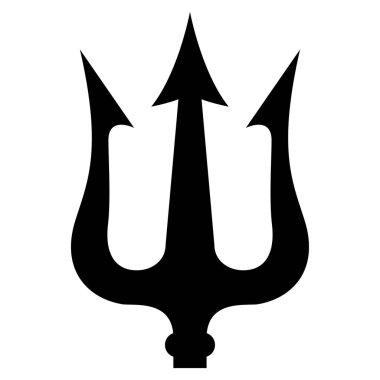 Mızrak tasviri. Neptün mızrağı. Logo, etiket, işaret, amblem, poster tasarımı. Vektör illüstrasyonu