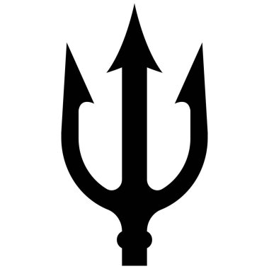 Mızrak tasviri. Neptün mızrağı. Logo, etiket, işaret, amblem, poster tasarımı. Vektör illüstrasyonu