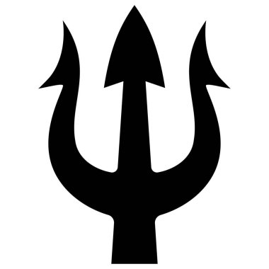 Mızrak tasviri. Neptün mızrağı. Logo, etiket, işaret, amblem, poster tasarımı. Vektör illüstrasyonu
