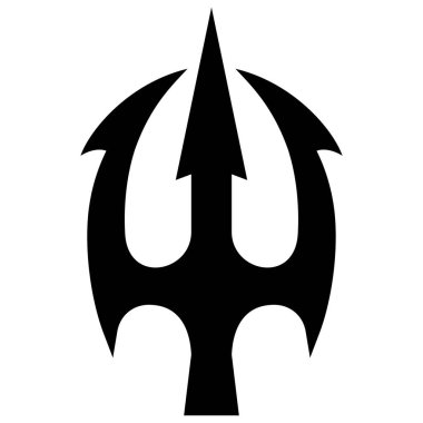 Mızrak tasviri. Neptün mızrağı. Logo, etiket, işaret, amblem, poster tasarımı. Vektör illüstrasyonu