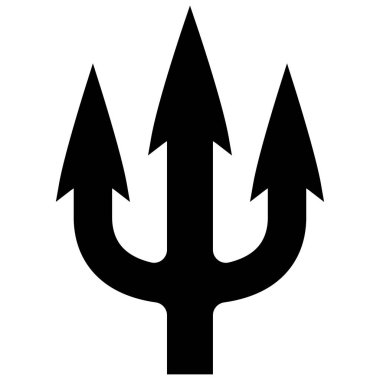 Mızrak tasviri. Neptün mızrağı. Logo, etiket, işaret, amblem, poster tasarımı. Vektör illüstrasyonu