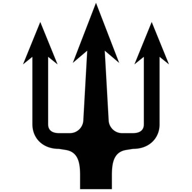 Mızrak tasviri. Neptün mızrağı. Logo, etiket, işaret, amblem, poster tasarımı. Vektör illüstrasyonu