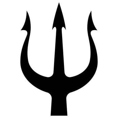 Mızrak tasviri. Neptün mızrağı. Logo, etiket, işaret, amblem, poster tasarımı. Vektör illüstrasyonu