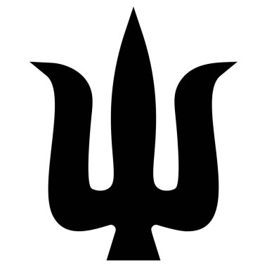 Mızrak tasviri. Neptün mızrağı. Logo, etiket, işaret, amblem, poster tasarımı. Vektör illüstrasyonu