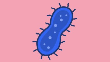 Şirin virüs bakterilerinin Doodle tarzı animasyonu