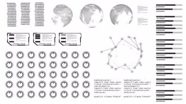 Gelecekçi kullanıcı arayüzü HUD, Dokunmatik Arayüz Elementleri. Bilgisayar bilgisi görüntüsü 