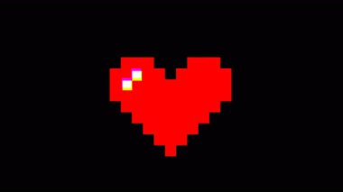 Arıza efektli piksel tarzı kalbin animasyonu