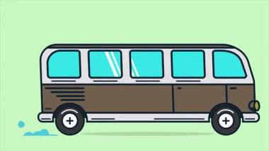 2D animasyon şehir arka planına karşı araba animasyonu. Çizgi film arabası.