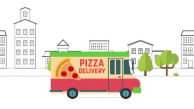 Pizza dağıtım aracının animasyonu