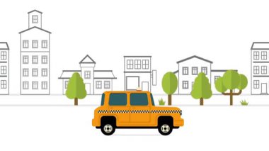 Taksi araba animasyon videosu