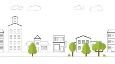 Şehir sokak animasyon videosu