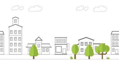 Şehir sokak animasyon videosu