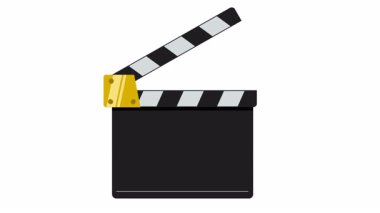 Sinema alkışları animasyonu. Alkış tahtası. Sinematografi konsepti.