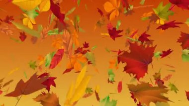 Düşen sarı sonbahar yaprakları ile soyut arkaplan