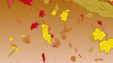 Düşen sarı sonbahar yaprakları ile soyut arkaplan