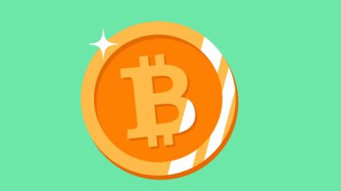 Bitcoin para birimi işaretinin düz biçimli canlandırması