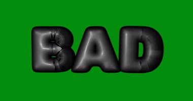 Kötü kelimenin soyut 3d canlandırması