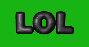 LOL sözcüğünün soyut 3d canlandırması