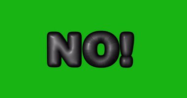 HAYIR sözcüğünün soyut 3d canlandırması