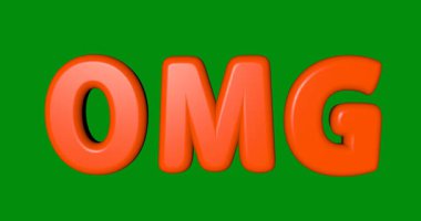 OMG kelimesinin soyut 3d canlandırması