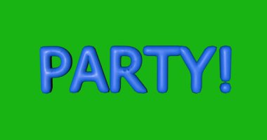 Kelime Partisinin soyut 3D animasyonu. Alfa kanalı ile canlandırma