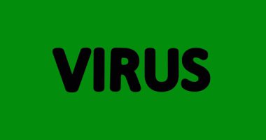 VIRUS kelimesinin soyut 3d canlandırması