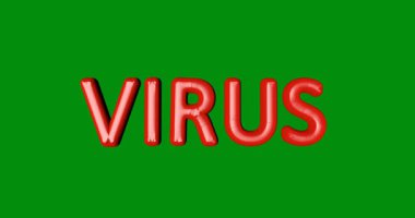 VIRUS kelimesinin soyut 3d canlandırması