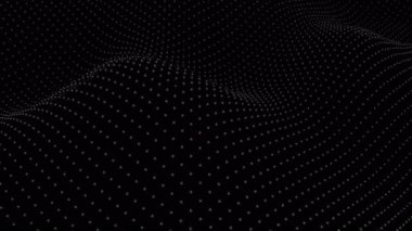 Siyah noktalı arkaplanın 3 boyutlu dalga animasyonu