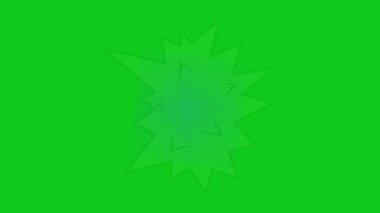Popüler sanat arka plan animasyonu, HD. Yeşil arkaplanda çizgi roman tarzı bulut. 