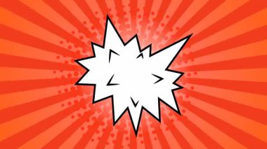 Popüler sanat arka plan animasyonu, HD. Yeşil arkaplanda çizgi roman tarzı bulut. 