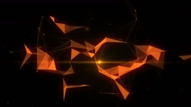 Noktalar ve çizgilerle soyut bir arkaplan. Soyut ağ animasyonu. Haberleşme. Bağlan.