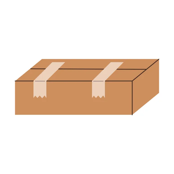 stock vector Cardboard box vector flat illustration. Delivery cargo box.