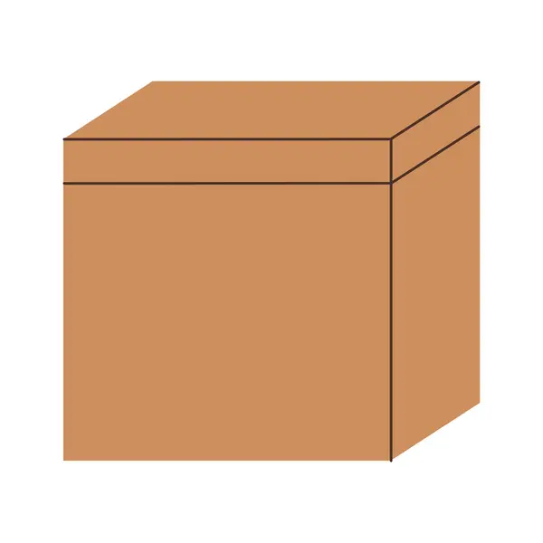 Illustration Plate Vectorielle Boîte Carton Boîte Fret Livraison — Image vectorielle