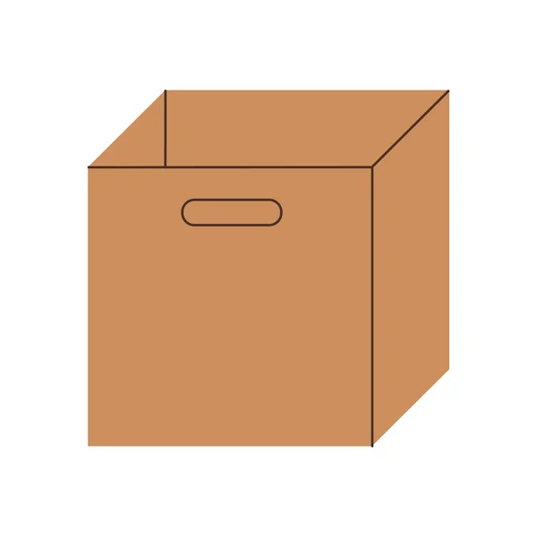 Cardboard Box Vector Flat Illustration Delivery Cargo Box — Stock Vector