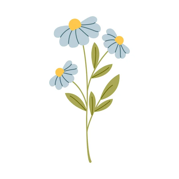 Άγρια Λουλούδι Διάνυσμα Επίπεδη Απεικόνιση Διακοσμητικά Στοιχεία Σχεδίου Λουλουδιών — Διανυσματικό Αρχείο