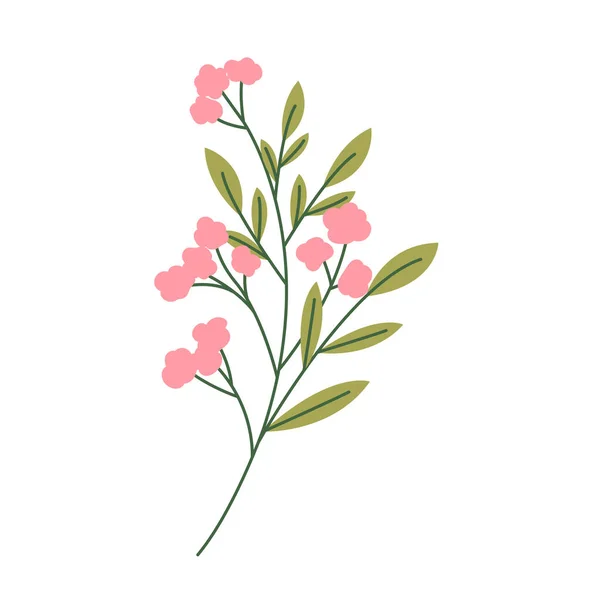 ワイルドフラワーベクトルフラットイラスト 装飾的な花のデザイン要素 — ストックベクタ