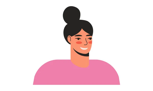 Jovem Mulher Cabeça Retrato Plana Ilustração Cara Mulher Personagem Desenhos —  Vetores de Stock