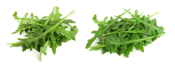 Heap Green Fresh Rucola Arugula Leaf Isolated White Background — Stock Photo, Image
