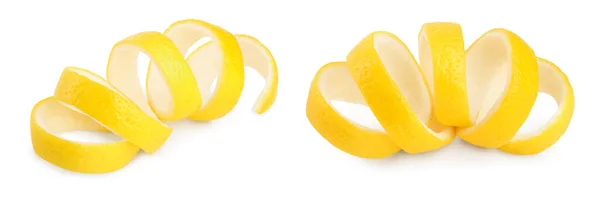 Lemon Peel Elszigetelt Fehér Háttér Egészséges Táplálkozás — Stock Fotó