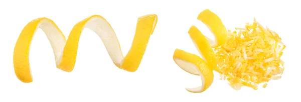Casca Limão Isolada Fundo Branco Sem Sombra Alimentos Saudáveis — Fotografia de Stock