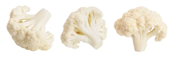 Stück Blumenkohl Isoliert Auf Weißem Hintergrund Makro Mit — Stockfoto