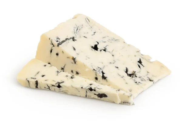 Blue Cheese Gorgonzola Isolated White Background Full Depth Field — Φωτογραφία Αρχείου
