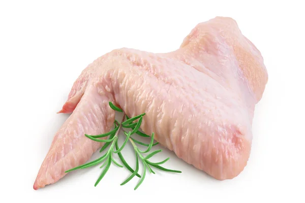 Saf Tavuk Kanatları Beyaz Arka Planda Izole Edilmiş Geniş Bir — Stok fotoğraf