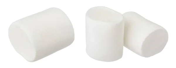Marshmallow Isolado Sobre Fundo Branco Com Profundidade Total Campo — Fotografia de Stock