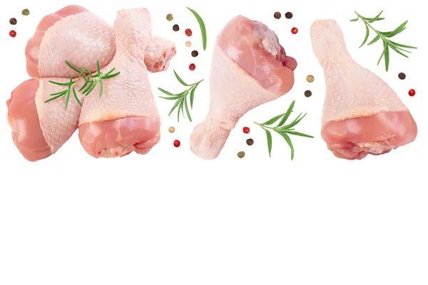 Kaki Ayam Mentah Atau Paha Ayam Diisolasi Pada Latar Belakang — Stok Foto